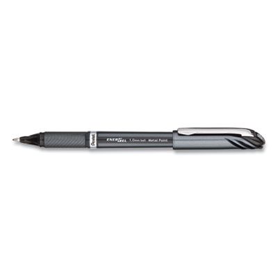 EnerGel NV Gel Pen, Stick, Bold 1 mm, Black Ink, Gray/Black Barrel, Dozen