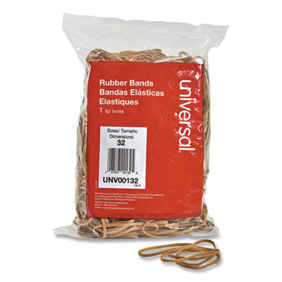 Rubber Bands, Size 32, 0.04" Gauge, Beige, 1 lb Box, 820/Pack