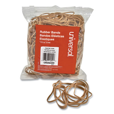 Rubber Bands, Size 54 (Assorted), Assorted Gauges, Beige, 4 oz Box