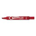 MARKS A LOT Regular Desk-Style Permanent Marker, Broad Chisel Tip, Red, Dozen (7887)