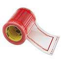 Pouch Tape, 3" Core, 5" x 6", Transparent, Orange Border