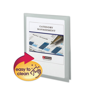 Frame View Poly Two-Pocket Folder, 100-Sheet Capacity, 11 x 8.5, Clear/Oyster, 5/Pack