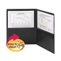 Poly Two-Pocket Folder with Snap Closure Security Pocket, 100-Sheet Capacity, 11 x 8.5, Black, 5/Pack