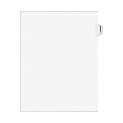 Avery-Style Preprinted Legal Side Tab Divider, 26-Tab, Exhibit V, 11 x 8.5, White, 25/Pack, (1392)