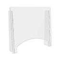 Counter Top Barrier with Pass Thru, 27" x 6" x 23.75", Polycarbonate, Clear, 2/Carton