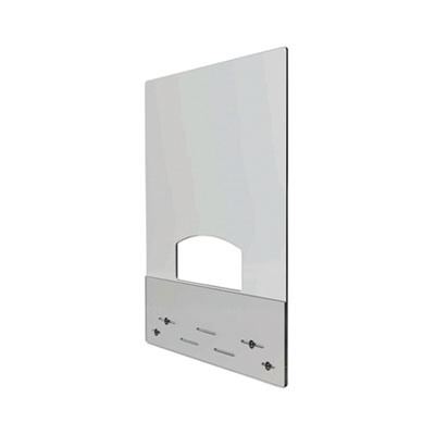 Mounting Safety Barrier with Pass Thru, 31.5" x 38", Acrylic, Clear, 2/Carton