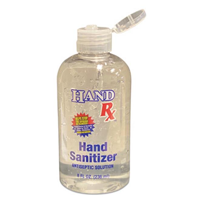 Hand Rx Gel Hand Sanitizer, 8 oz Bottle, Unscented, 12/Carton
