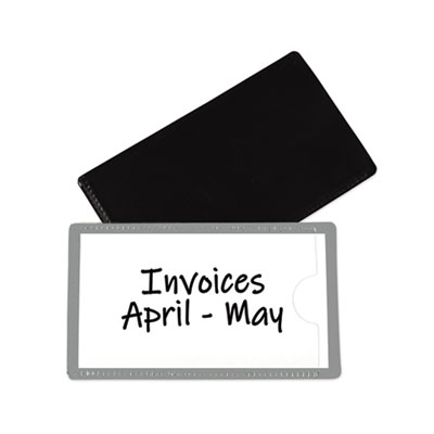 Slap-Stick Magnetic Label Holders, Side Load, 4.25 x 2.5, Gray, 10/Pack