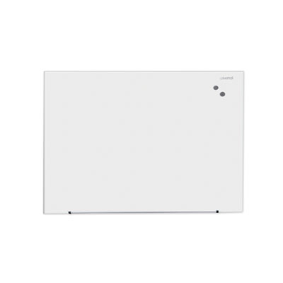 Frameless Magnetic Glass Marker Board, 48" x 36", White Surface