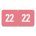 Yearly End Tab File Folder Labels, 22, 0.5 x 1, Pink, 25/Sheet, 10/Sheets per Resealable Pegboard Display Pack, 250/Pack