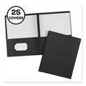 Two-Pocket Folder, Prong Fastener, 0.5" Capacity, 11 x 8.5, Black, 25/Box