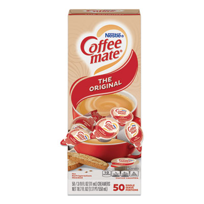 Liquid Coffee Creamer, Original, 0.38 oz Mini Cups, 50/Box