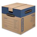 Smoothmove Prime Moving/storage Boxes, Medium, Regular Slotted Container (rsc), 18" X 18" X 16", Brown Kraft/blue, 8/carton