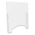 Counter Top Barrier with Pass Thru, 31.75" x 6" x 36", Polycarbonate, Clear, 2/Carton