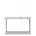 Protector Series Frameless Glass Desktop Divider, 35.4 x 0.16 x 35.4, Clear/Aluminum