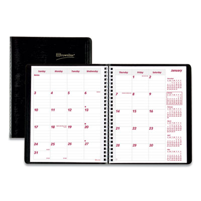 Essential Collection 14-Month Ruled Monthly Planner, 8.88 x 7.13, Black Cover, 14-Month: Dec 2024 to Jan 2026