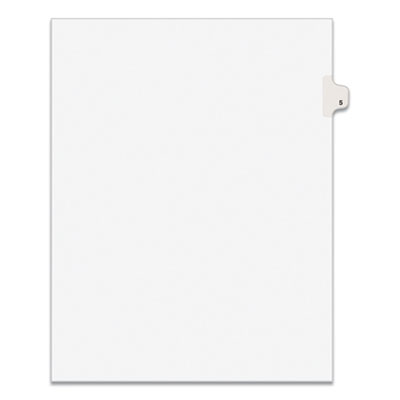 Preprinted Legal Exhibit Side Tab Index Dividers, Avery Style, 10-Tab, 5, 11 x 8.5, White, 25/Pack