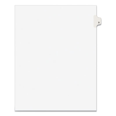 Preprinted Legal Exhibit Side Tab Index Dividers, Avery Style, 10-Tab, 3, 11 x 8.5, White, 25/Pack