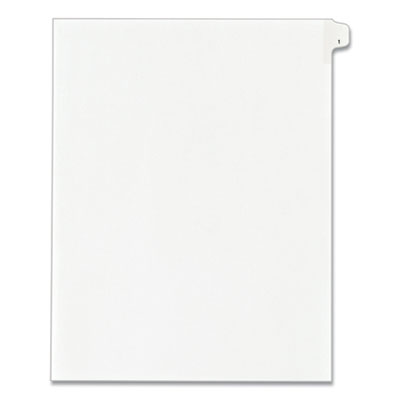 Preprinted Legal Exhibit Side Tab Index Dividers, Allstate Style, 10-Tab, 1, 11 x 8.5, White, 25/Pack