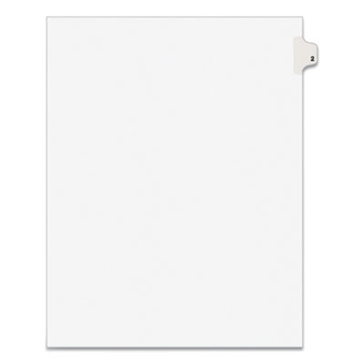 Preprinted Legal Exhibit Side Tab Index Dividers, Avery Style, 10-Tab, 2, 11 x 8.5, White, 25/Pack