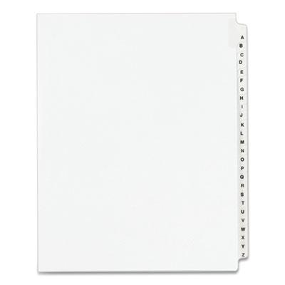 Preprinted Legal Exhibit Side Tab Index Dividers, Avery Style, 26-Tab, A to Z, 11 x 8.5, White, 1 Set, (1400)