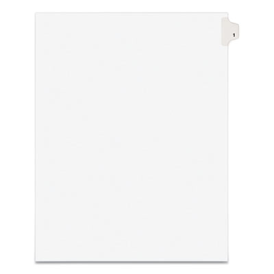 Preprinted Legal Exhibit Side Tab Index Dividers, Avery Style, 10-Tab, 1, 11 x 8.5, White, 25/Pack