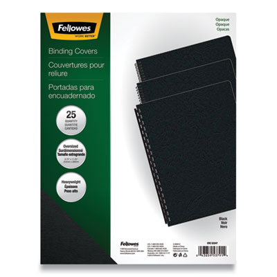 Futura Presentation Covers for Binding Systems, Opaque Black, 11.25 x 8.75, Unpunched, 25/Pack