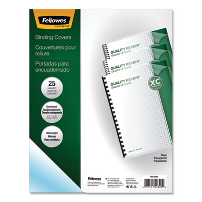 Crystals Transparent Presentation Covers for Binding Systems, Clear, with Round Corners, 11.25 x 8.75, Unpunched, 25/Pack