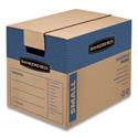 Smoothmove Prime Moving/storage Boxes, Small, Regular Slotted Container (rsc), 16" X 12" X 12", Brown Kraft/blue, 10/carton