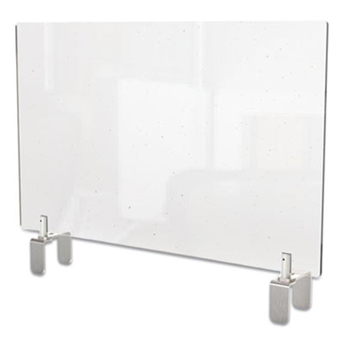 Clear Partition Extender with Attached Clamp, 36 x 3.88 x 30, Thermoplastic Sheeting