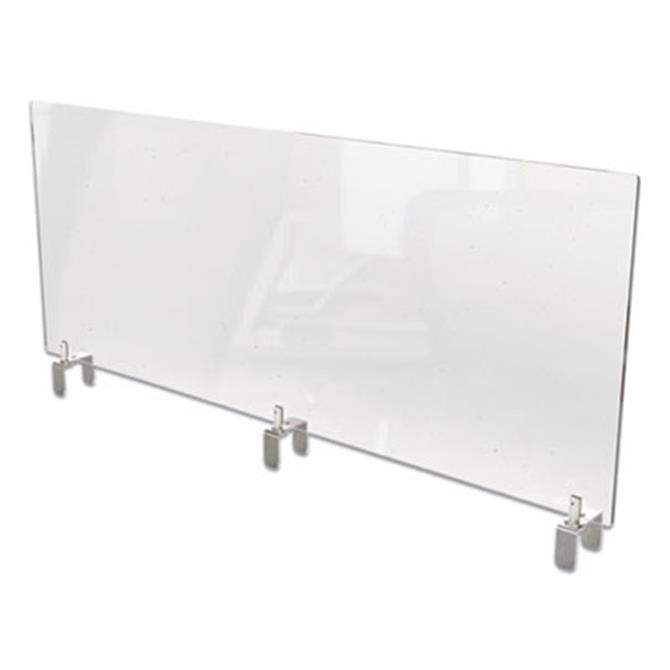 Clear Partition Extender with Attached Clamp, 48 x 3.88 x 30, Thermoplastic Sheeting