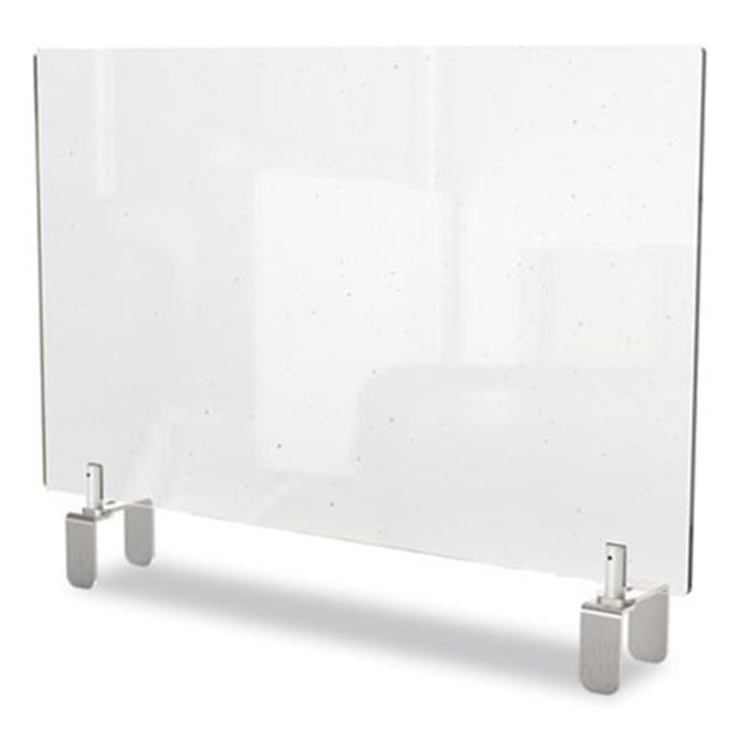 Clear Partition Extender with Attached Clamp, 29 x 3.88 x 30, Thermoplastic Sheeting