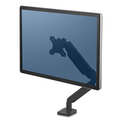 Platinum Series Single Monitor Arm, For 30" Monitors, 360 deg Rotation, 180 deg Tilt, 360 deg Pan, Black, Supports 20 lb