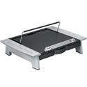 Office Suites Monitor Riser Plus, 19.88" x 14.06" x 4" to 6.5", Black/Silver, Supports 80 lbs