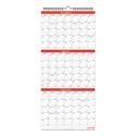 Three-Month Wall Calendar, 12 x 27, White/Red Sheets, 14-Month: Dec 2025 to Jan 2027