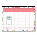 Day Designer Peyton Academic Desk Pad, Floral Artwork, 22 x 17, Black Binding, Clear Corners, 12-Month (July-June): 2024-2025