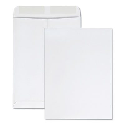 Catalog Envelope, 28 lb Bond Weight Kraft, #10 1/2, Square Flap, Gummed Closure, 9 x 12, White, 100/Box