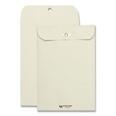 Clasp Envelope, 28 lb Bond Weight Kraft, #63, Square Flap, Clasp/Gummed Closure, 6.5 x 9.5, Executive Gray, 100/Box