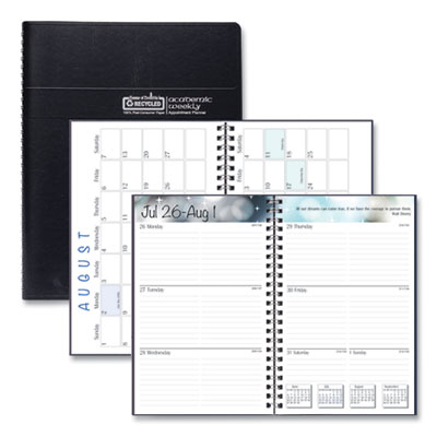 Recycled Academic Weekly/Monthly Appointment Planner, 8 x 5, Black Cover, 13-Month (Aug to Aug): 2024 to 2025