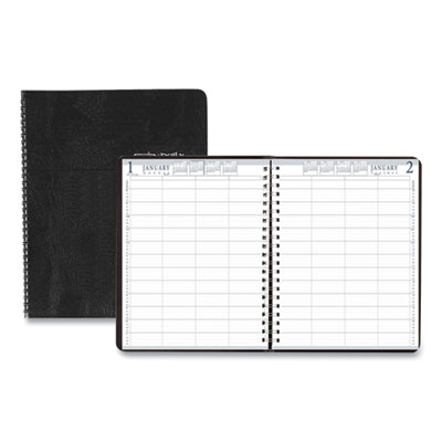 Four-Person Group Practice Daily Appointment Book, 11 x 8.5, Black Cover, 12-Month (Jan to Dec): 2025