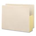 Manila End Tab File Pockets with Tear Resistant Gussets, 3.5" Expansion, Letter Size, Manila, 10/Box