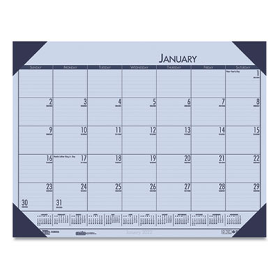 EcoTones Recycled Monthly Desk Pad Calendar, 22 x 17, Sunset Orchid Sheets, Cordovan Corners, 12-Month (Jan to Dec): 2025