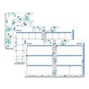 Lindley Weekly/Monthly Planner, Floral Artwork, 11 x 8.5, White/Blue/Green Cover, 12-Month (Jan to Dec): 2025