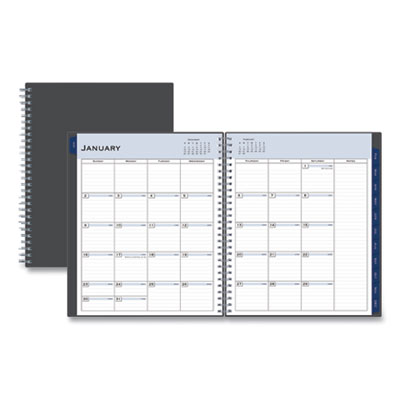 Passages Monthly Planner, 10 x 8, Charcoal Cover, 12-Month (Jan to Dec): 2025