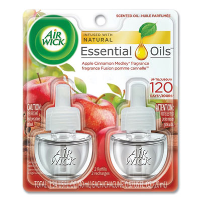 Scented Oil Refill, 0.67 oz, Apple Cinnamon Medley, 2/Pack, 6 Packs/Carton