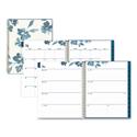 Bakah Blue Academic Year Weekly/Monthly Planner, Floral Artwork, 11 x 8.5, Blue/White Cover, 12-Month (July-June): 2025-2026