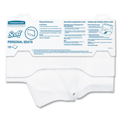 Personal Seats Sanitary Toilet Seat Covers, 15 x 18, White, 125/Pack