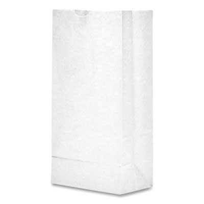 Grocery Paper Bags, #8 Size, 6.13" x 4.17" x 12.44", White, 500/Bundle