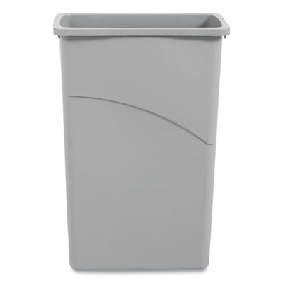 Slim Waste Container, 23 gal, Plastic, Gray