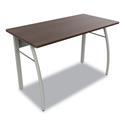 Trento Line Rectangular Desk, 47.25" x 23.63" x 29.5", Mocha/Gray